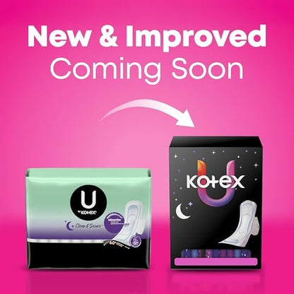 U by Kotex Clean and Secure pads with wings for heavy flow protection