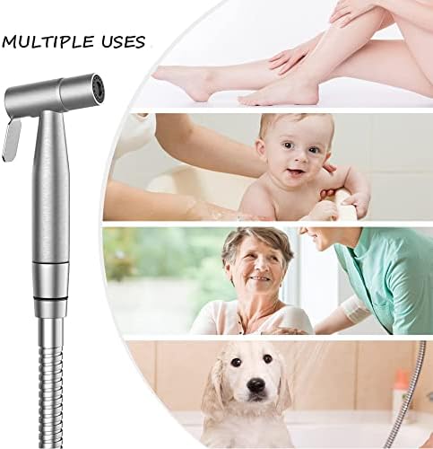 Stainless steel bidet spray nozzle with ergonomic thumb control lever
