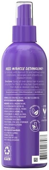 Aussie sulfate free detangler fluid ounces measurement label close up