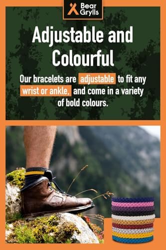 Person wearing Bear Grylls mosquito repellent bracelet