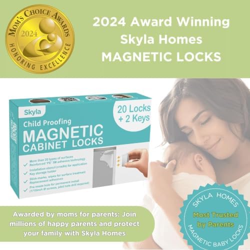 Skyla Homes magnetic cabinet locks installation stencil