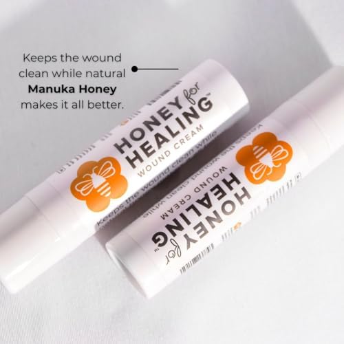 Honey for Healing 50 gram tube showing ingredients and UMF 15 rating