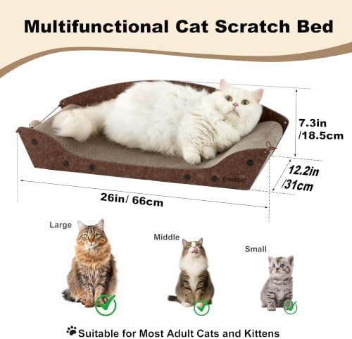 ZOMISIA indoor cat lounger bed with built in elastic bell toys for play