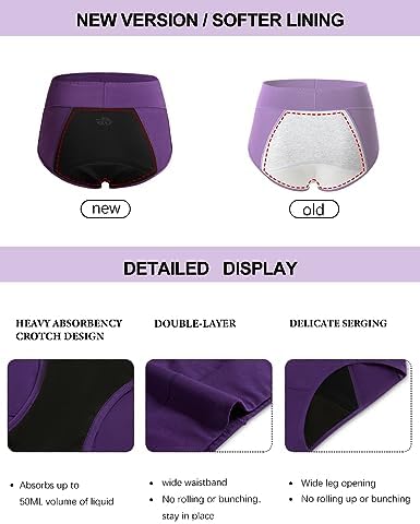 POKARLA postpartum menstrual protective underwear showing the stretchable cotton fabric blend construction details