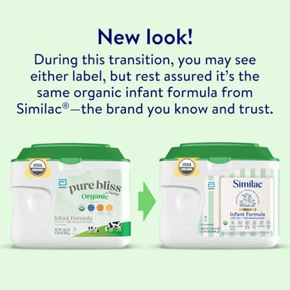 USDA Certified Organic baby formula powder by Similac with DHA and Lutein