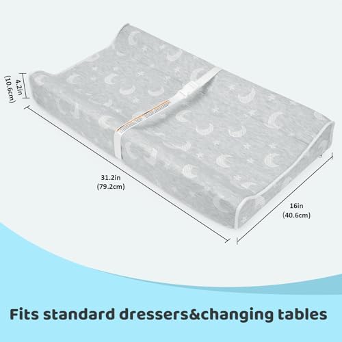 BBjixiang contoured changing mat grey moon pattern