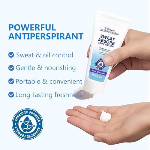 Applying sweat absorbing lotion to forehead for oil control