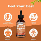Biozqynk Thyroid Support Herbal Mineral Liquid Drops front view for metabolism health.