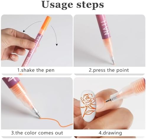 Professional DIY nail art result using Goolan pens