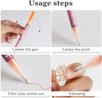 Professional DIY nail art result using Goolan pens