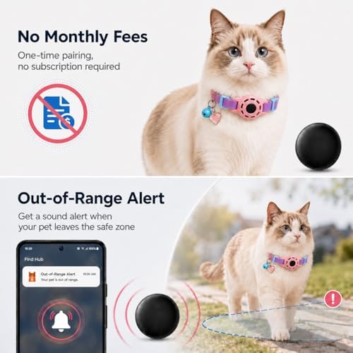 JNLIK Android compatible smart pet locator packaged with its pink protective holder.