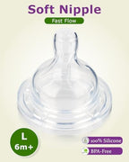 Close up view of the ribbed texture on the silicone replacement teat for anti colic bottles