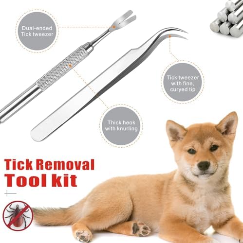 Full set of 4 pack tick removal tools on display.