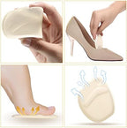 Self-adhesive heel liner pads applied to the back of a high heel shoe
