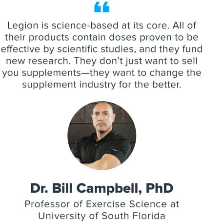 Side profile of Legion creatine monohydrate packaging