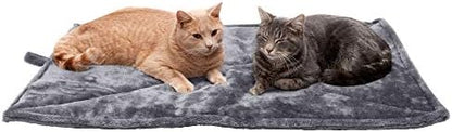 Furhaven ThermaNAP Self-Warming Cat Bed for Indoor Cats & Large/Medium Dogs, Washable & Reflects Body Heat - Quilted Faux Fur Reflective Bed Mat - Gray, Large - Image 2