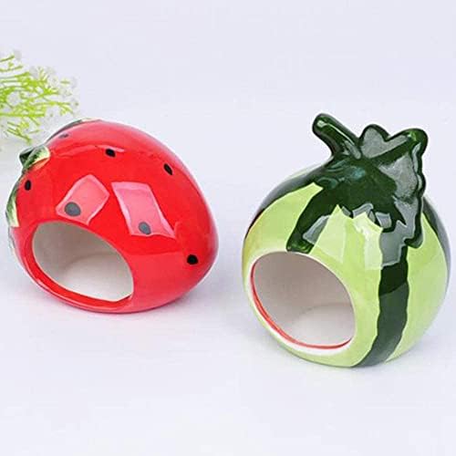 Cool Hamster House Hideout Suitable for Hamsters Less Than 4 inches 10 cm in Length Ceramics Strawberry Shape Bed Cute Small Animal Pet Squirrel Hedgehog Chinchilla Nest Hamster Cage Accessories - Image 5