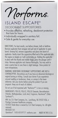Gynecologist tested feminine hygiene suppositories with tropical plumeria scent.