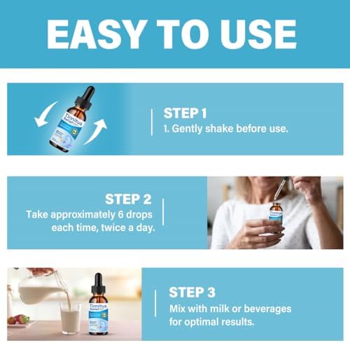 Side view of 60ml Tinnitus Relief bottle designed for men and women.