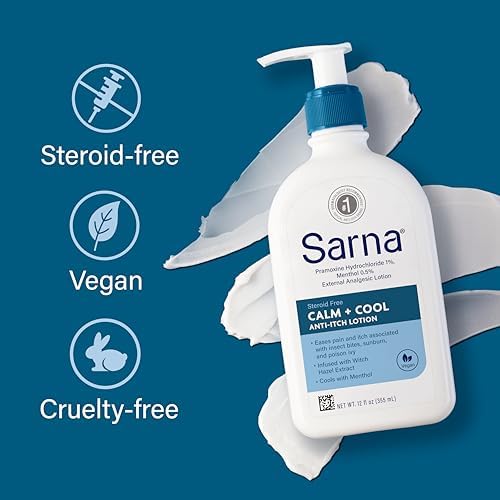Sarna vegan cooling body lotion pump bottle for temporary pain alleviation