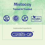 Mistaccy High Absorption CoQ10 supplement bottle with softgels spread