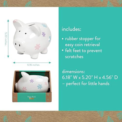 Bottom view of the nursery bank showing the removable rubber stopper and protective felt feet.