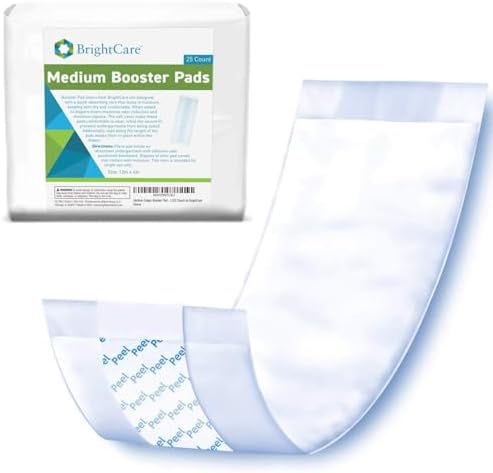 BrightCare booster pad package showing 25 count label