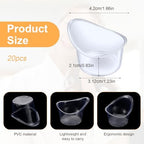 Stacked transparent plastic eye wash cups for hygiene and travel