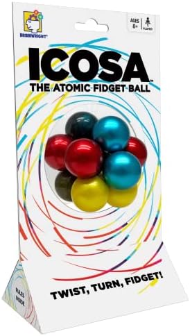 Brainwright Icosa atomic puzzle ball displaying complex color pattern combinations