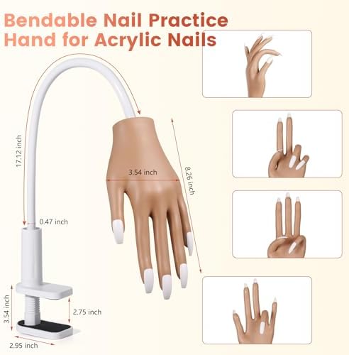 Side profile view of Aluroice fake nail hand for beginners