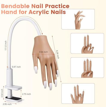 Side profile view of Aluroice fake nail hand for beginners