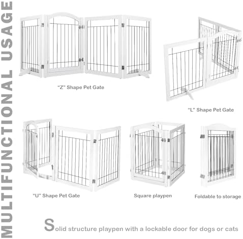 Durable wood frame and metal wire details of the Spirich puppy fence barrier