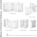 Durable wood frame and metal wire details of the Spirich puppy fence barrier