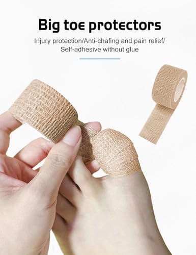 Self adhesive toe guards for runners in khaki color roll.