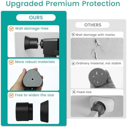 Four pack baby gate extension cups laid out showing the complete hardware free installation set