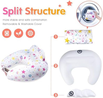 Compact view of deflated Portabuddy travel nursing pillow