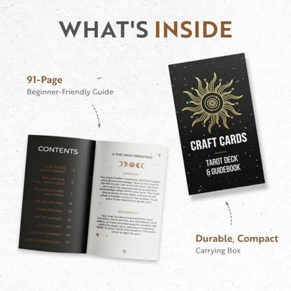 Crafterian Tarot Set including 91-page guidebook and box