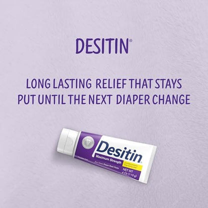 Desitin forty percent zinc oxide baby diaper rash paste packaging details