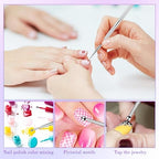 Shanrya nail dotting pens neatly stored inside the clear plastic protective storage container