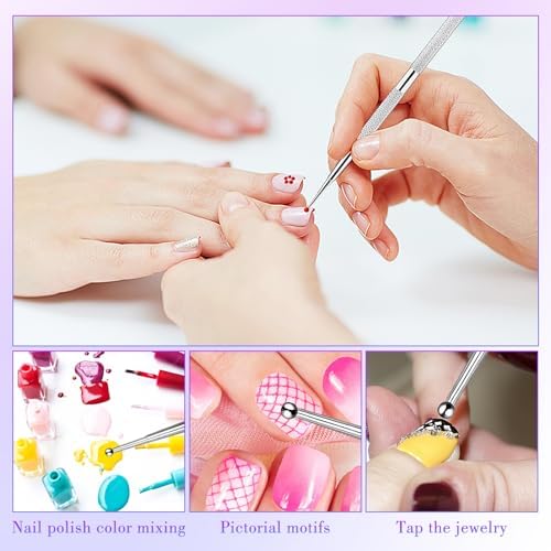Shanrya nail dotting pens neatly stored inside the clear plastic protective storage container