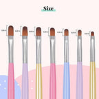 Beetles 7-piece DIY manicure tools showing the collection of fine detailing and builder brush tips for salon use.