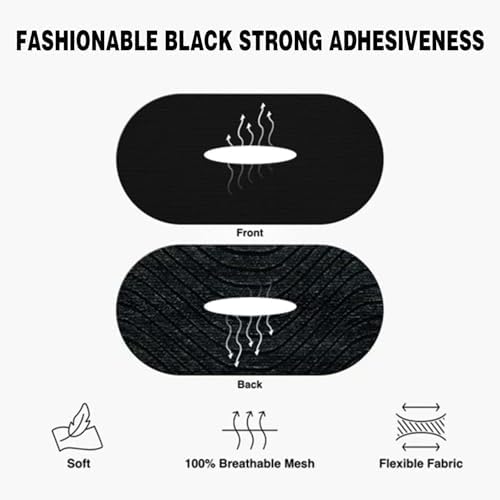 Application of black microporous tape for nighttime bedroom use and better breathing.