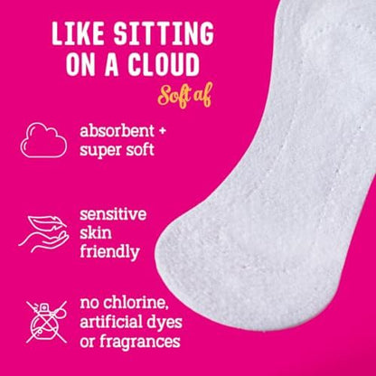 Soft and breathable bamboo viscose panty liners for women.