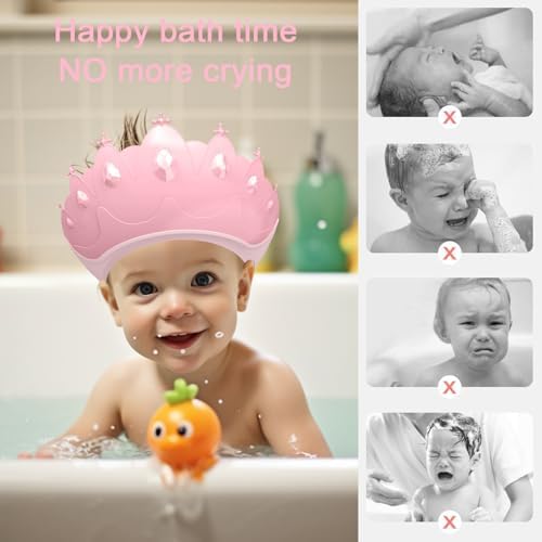 Pink flexible hair washing guard for infants and children