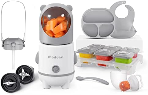 Morfone baby food processor high borosilicate glass bowl and stainless steel blades