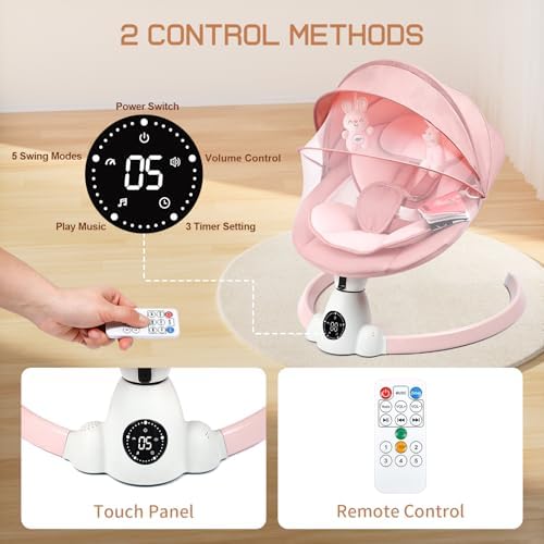 Uuoeebb baby swing remote control and Bluetooth pairing feature view