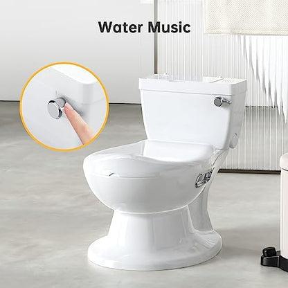 GarveeLife children portable toilet showing the interactive flush handle with sound feature
