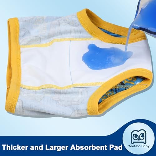 MooMoo Baby cotton potty training pants for boys and girls display of ten unique designs.