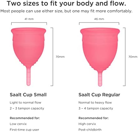 Close up of Saalt menstrual cup flexible stem and bulb shape design