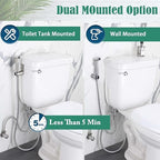 Toilet tank mounted bidet sprayer installation setup